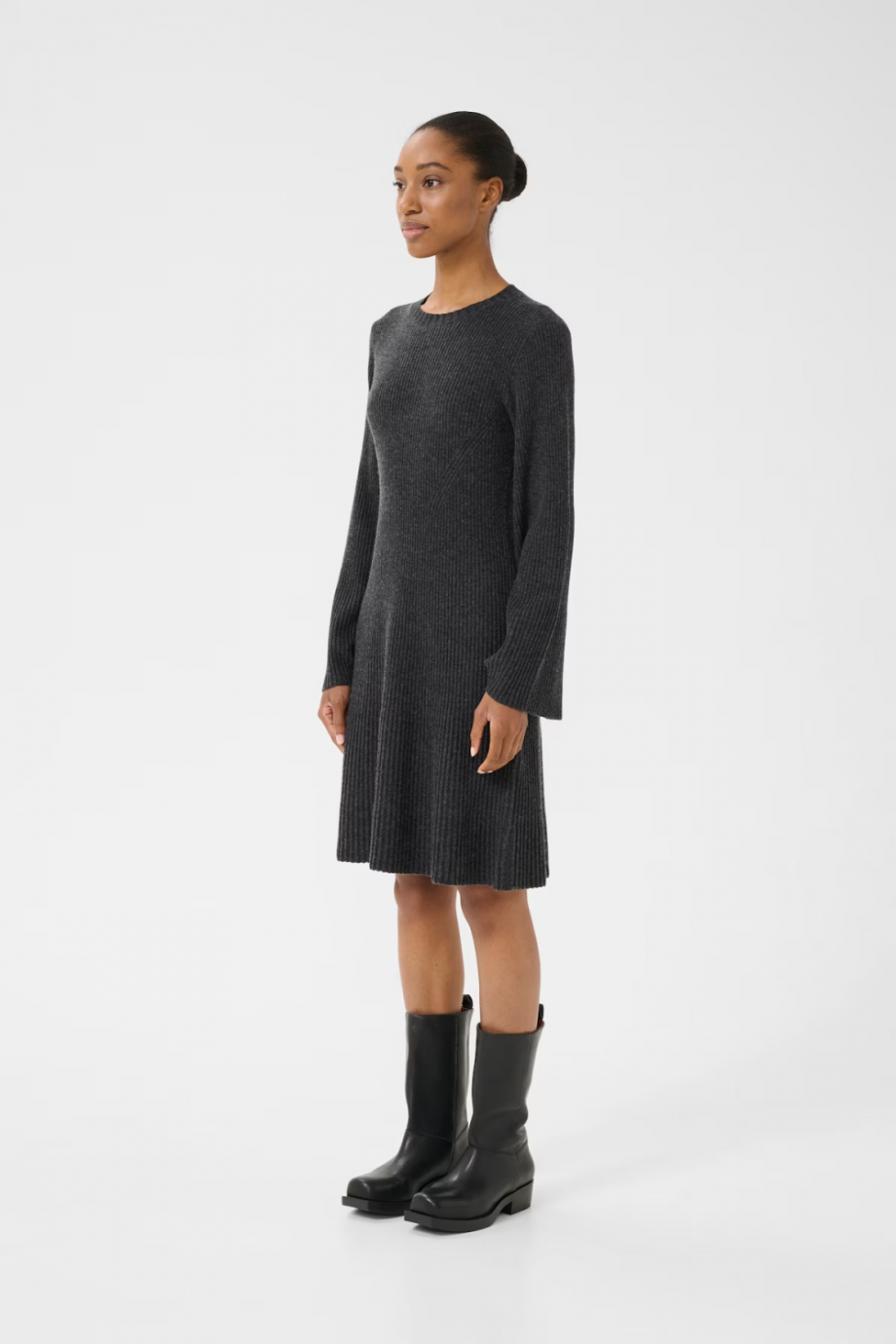 Antali Wool Dress - Charcoal mel