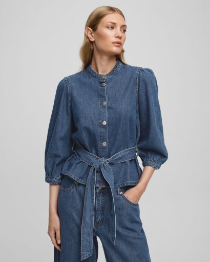Rylan elena 3/4 shirt - Mid blue wash
