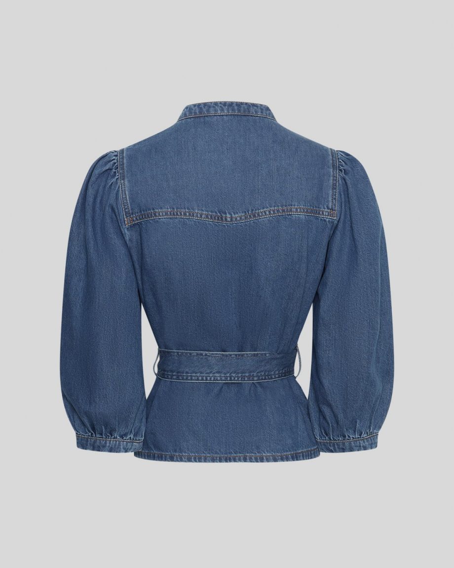 Rylan elena 3/4 shirt - Mid blue wash