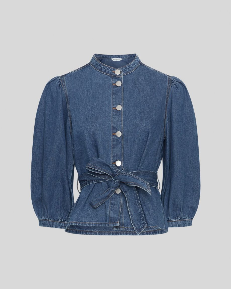 Rylan elena 3/4 shirt - Mid blue wash