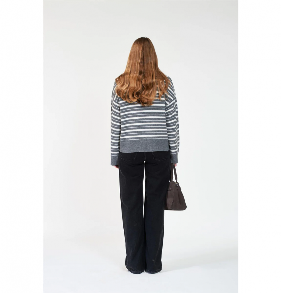 Zely stripe - Grey melange/offwhite