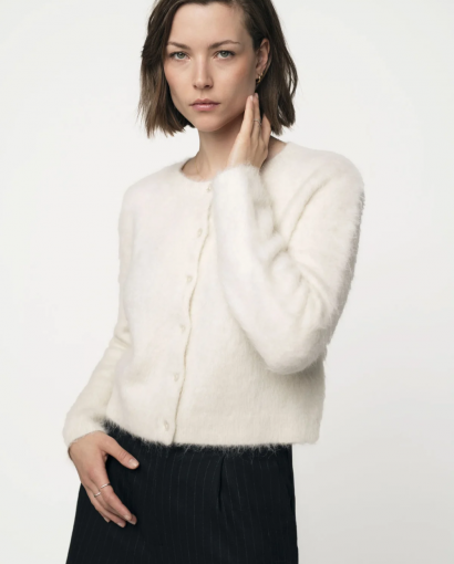 Astrid brushed cardigan - Cream