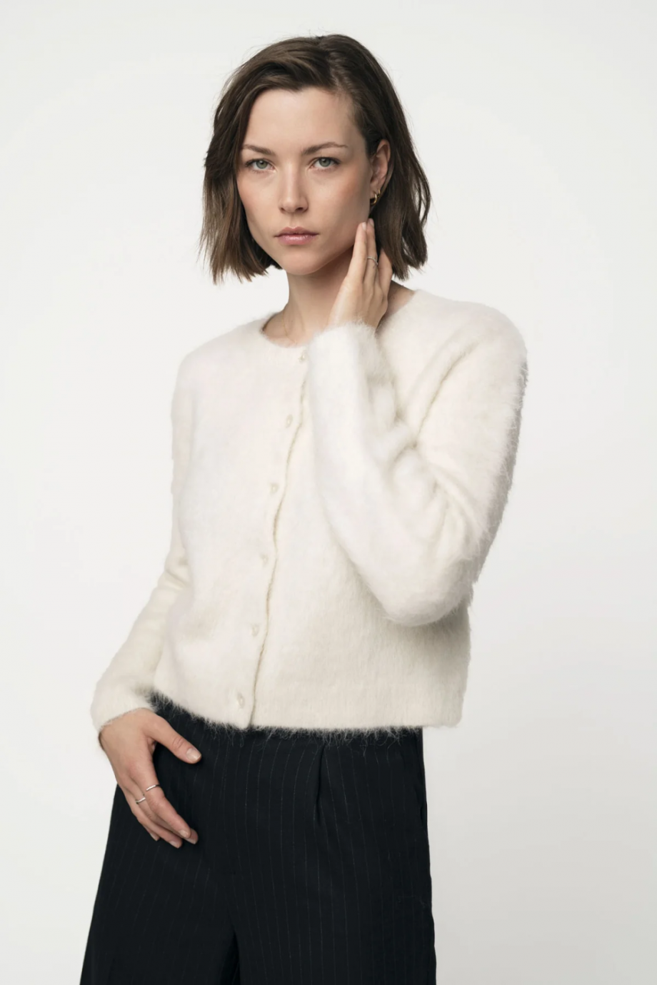 Astrid brushed cardigan - Cream