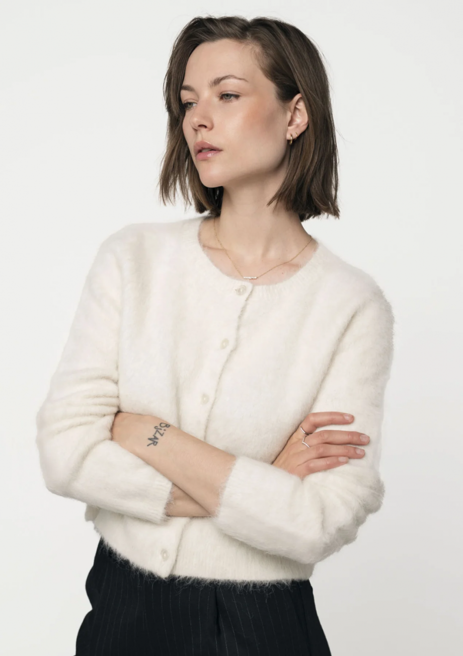 Astrid brushed cardigan - Cream