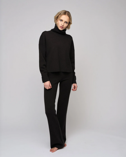 Tyra merino sweater - Dark brown melange