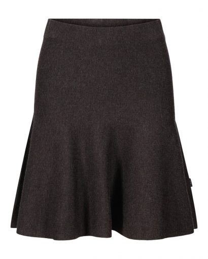 Triny merino skirt - Dark brown melange