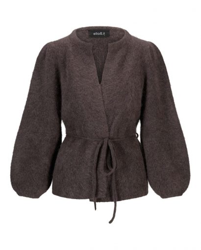 Fredrikke chunky cardigan  - Dark brown