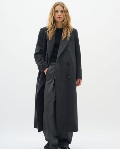 YunahIW Long Coat - Dark Grey mel