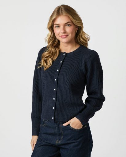 Puli knit cardigan - Navy