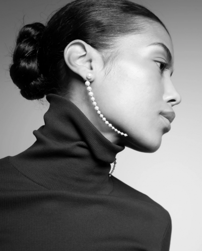 The long pearl earrings - Cream