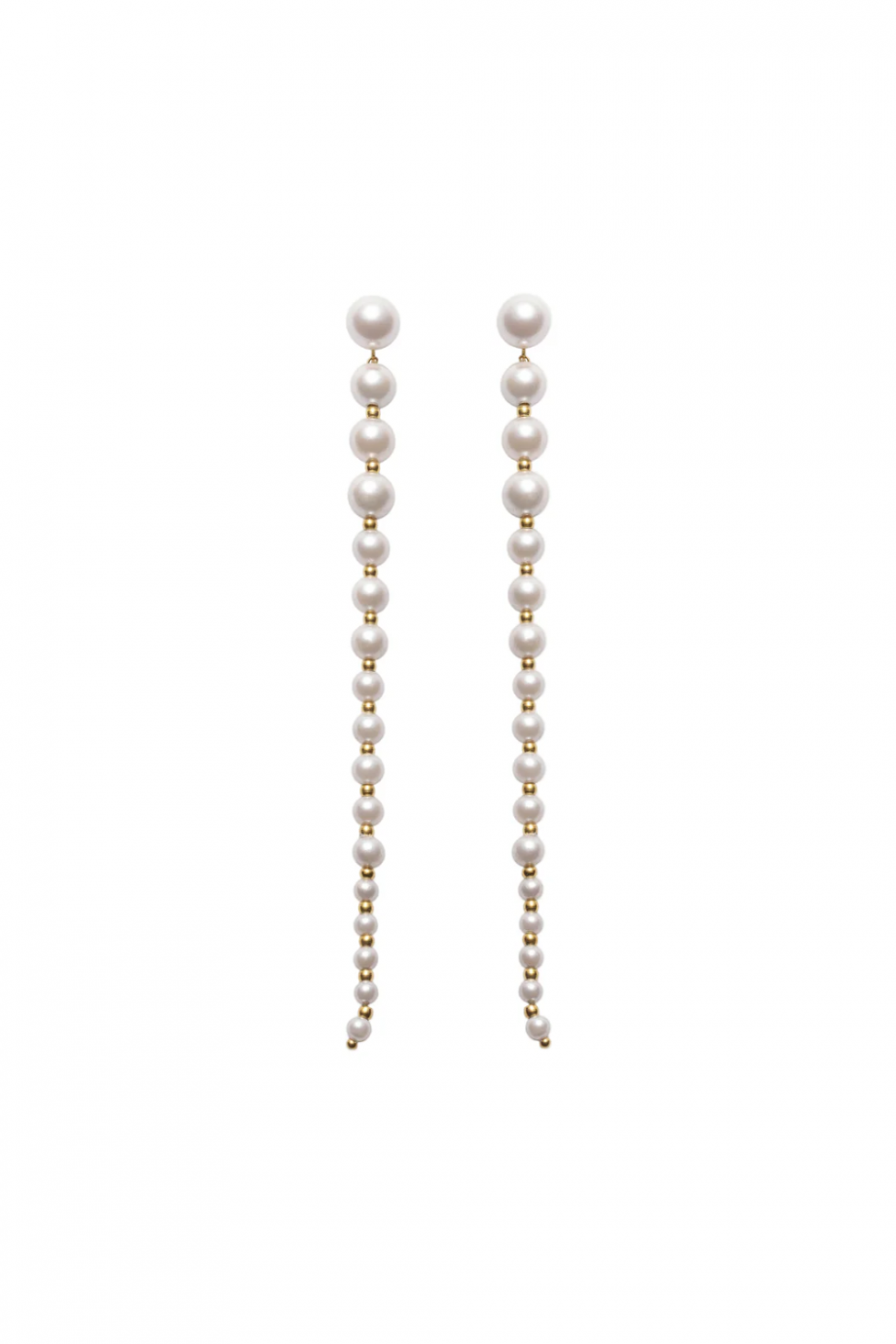 The long pearl earrings - Cream