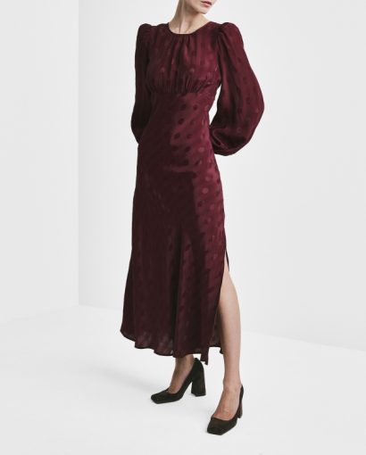 Viscose midi dress - Burgundy