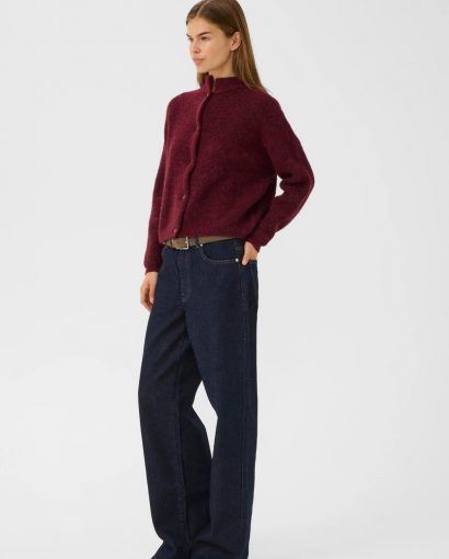 Alpha short cardigan - Blood red melange