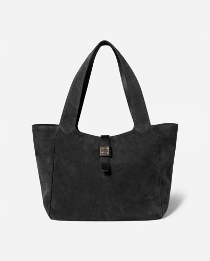Lucille tote bag Large - Black suede