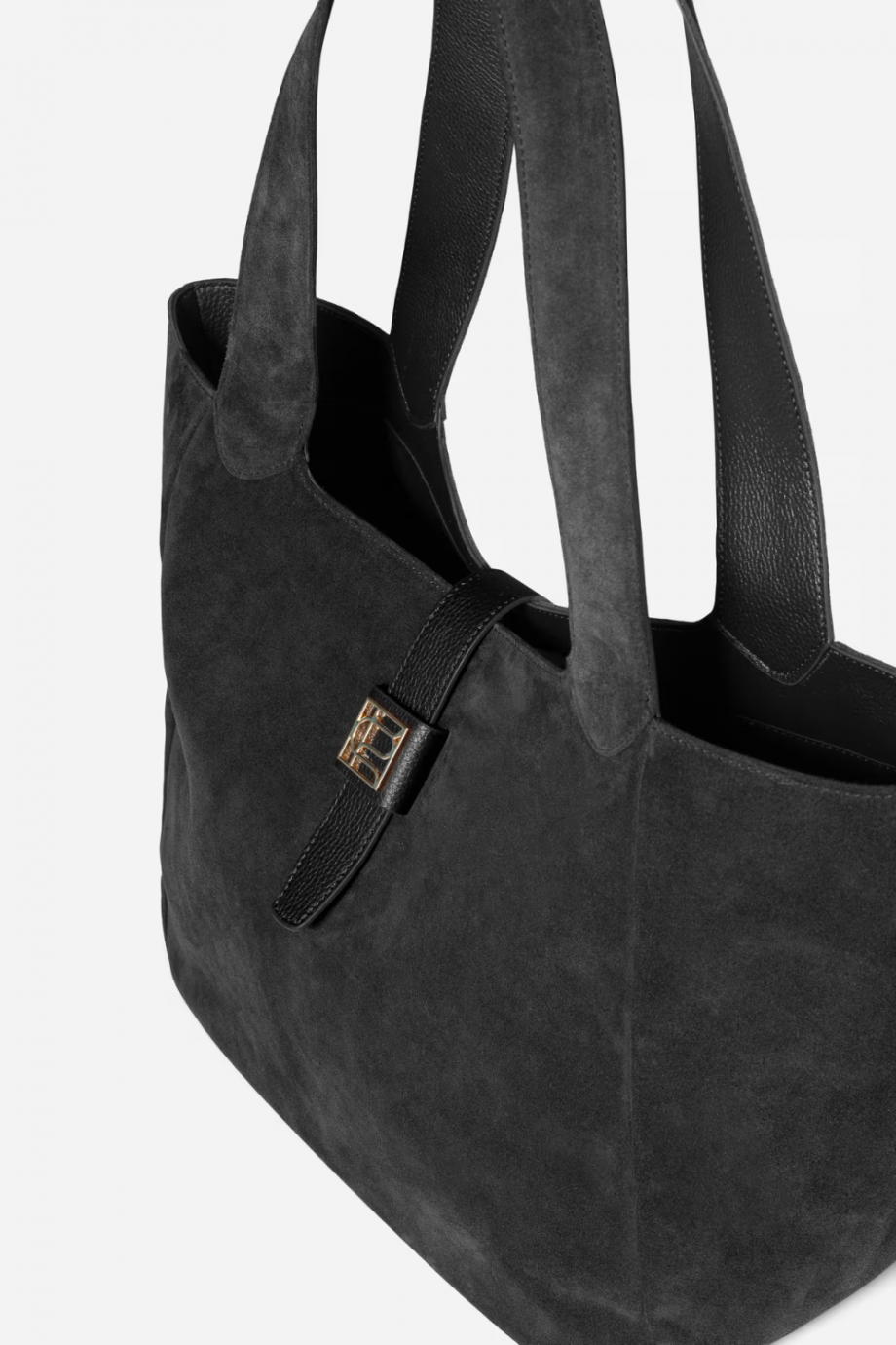 Lucille tote bag Large - Black suede