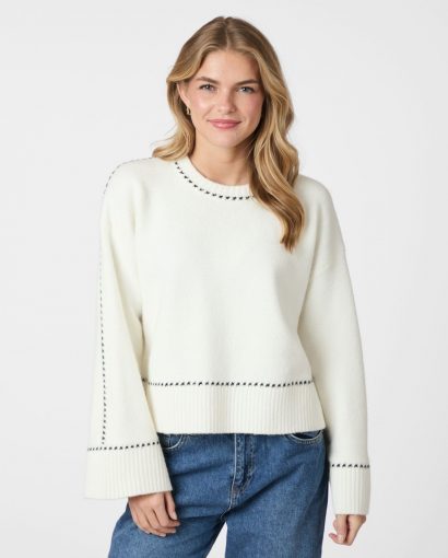 Roeme knit stitch blouse - Off white