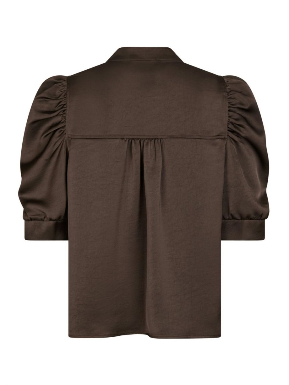 Roella satin blouse - Dark brown