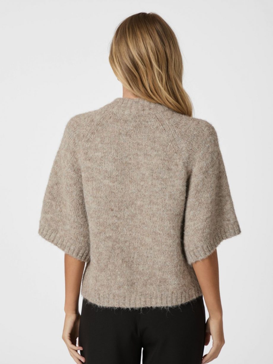 Benuta fluffy knit cardigan - Beige melange