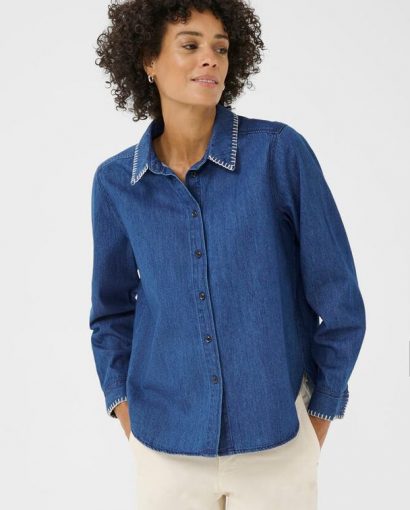 Sarafia shirt - Medium blue stich
