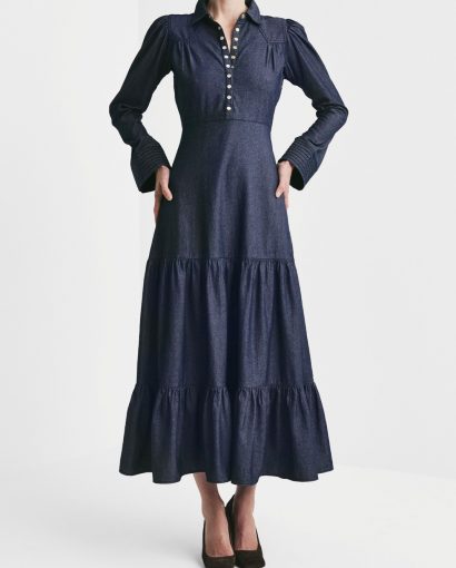 Denim shirt dress - Dark blue