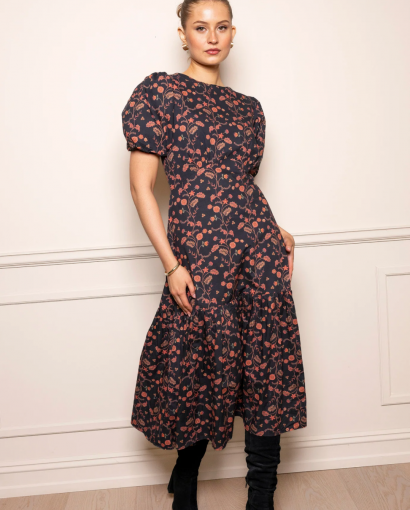 Johanna dress - Sangria poplin