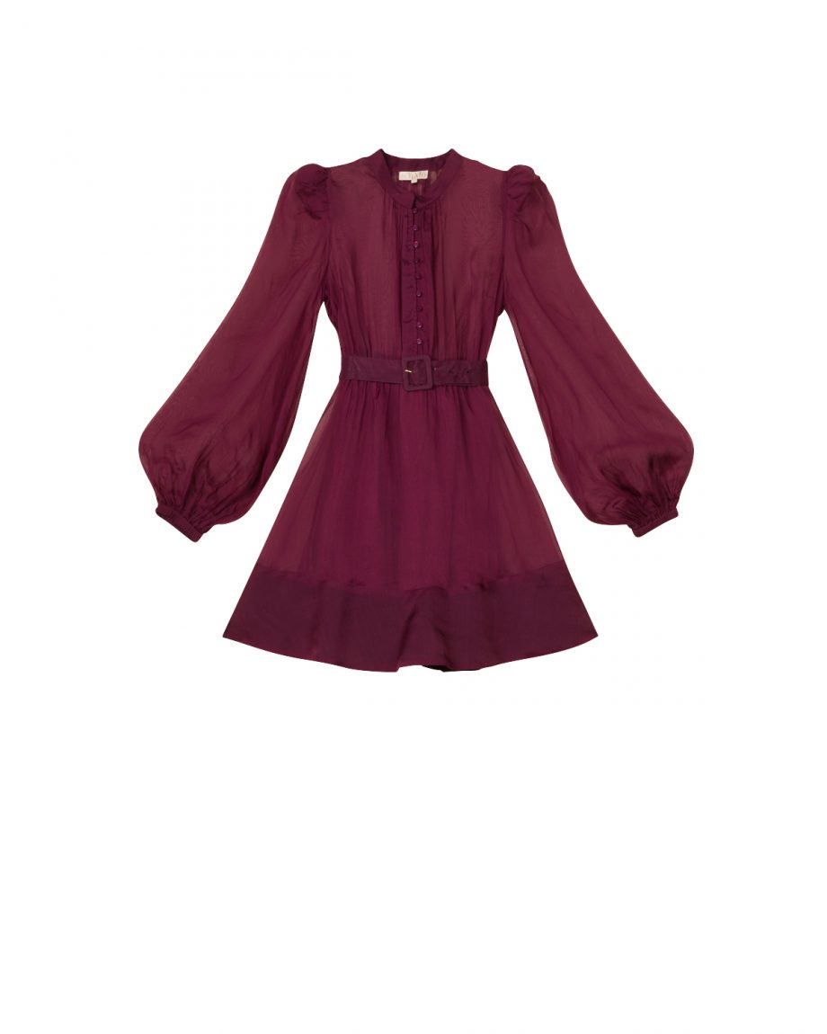 Organza mini dress - Burgundy