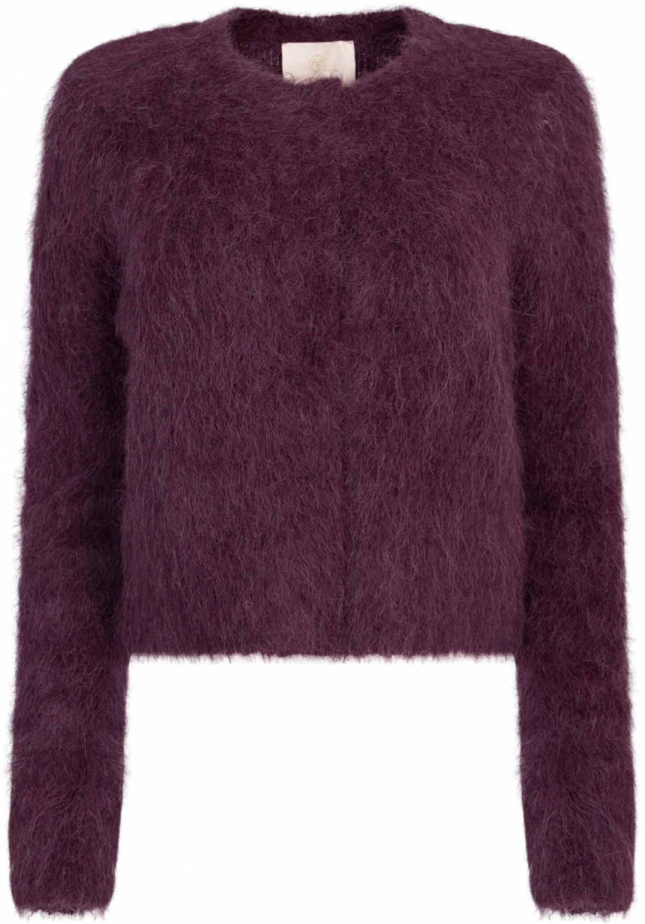Hairy knit jacket - Burgundy