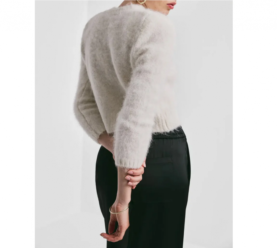 Hairy knit jacket - Off white