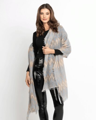 London cashmere scarf - Beige/blue