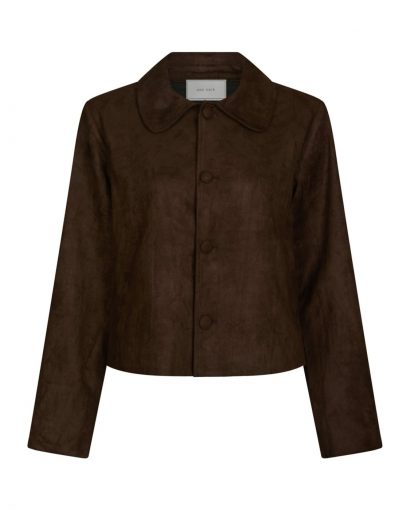 Nilo Faux suede jacket - Dark brown