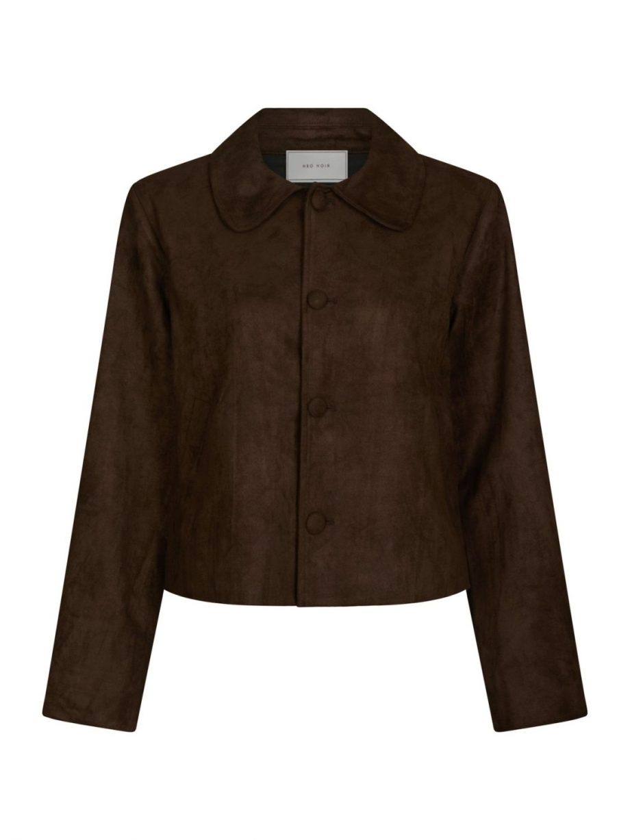 Nilo Faux suede jacket - Dark brown