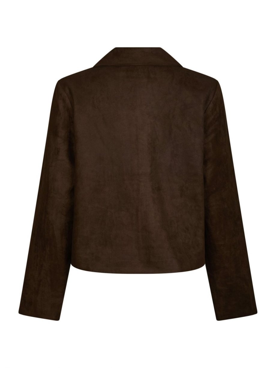 Nilo Faux suede jacket - Dark brown