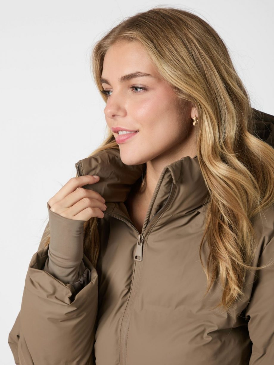 Fox C puffer jacket - Dark taupe