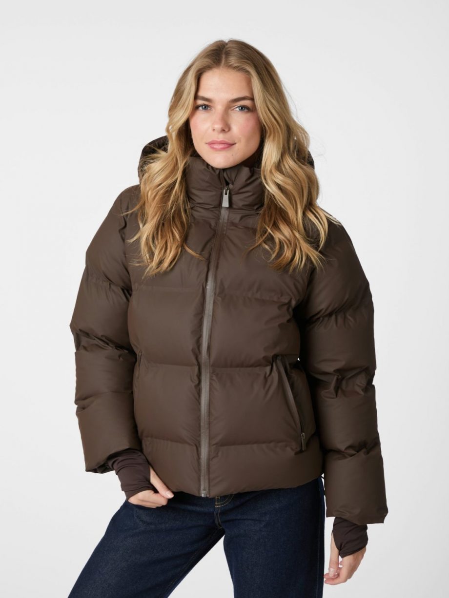 Fox C puffer jacket - Dark brown