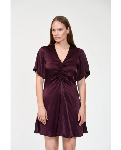 Lieben satin dress - Burgundy