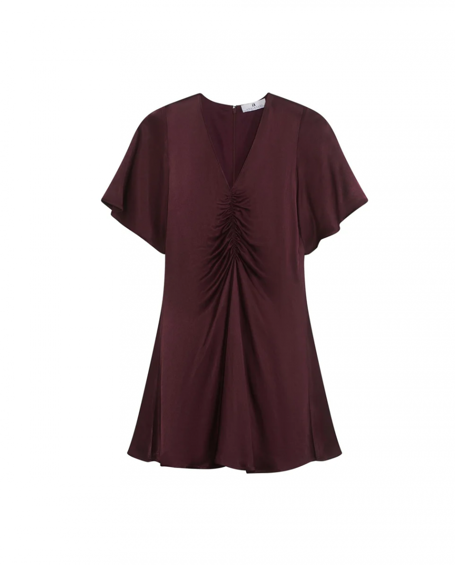 Lieben satin dress - Burgundy
