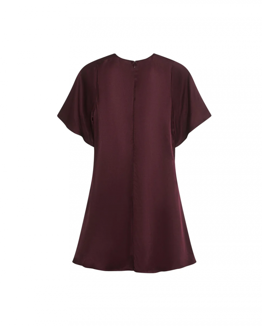 Lieben satin dress - Burgundy