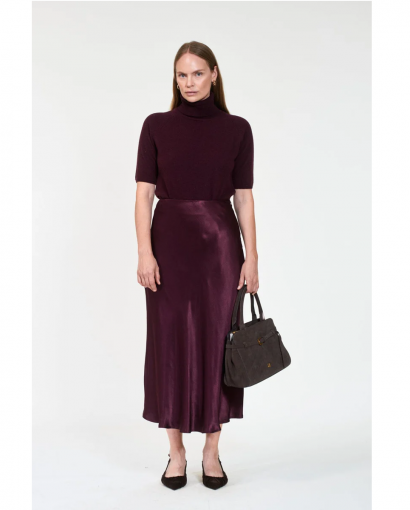 Emerson satin skirt - Burgundy