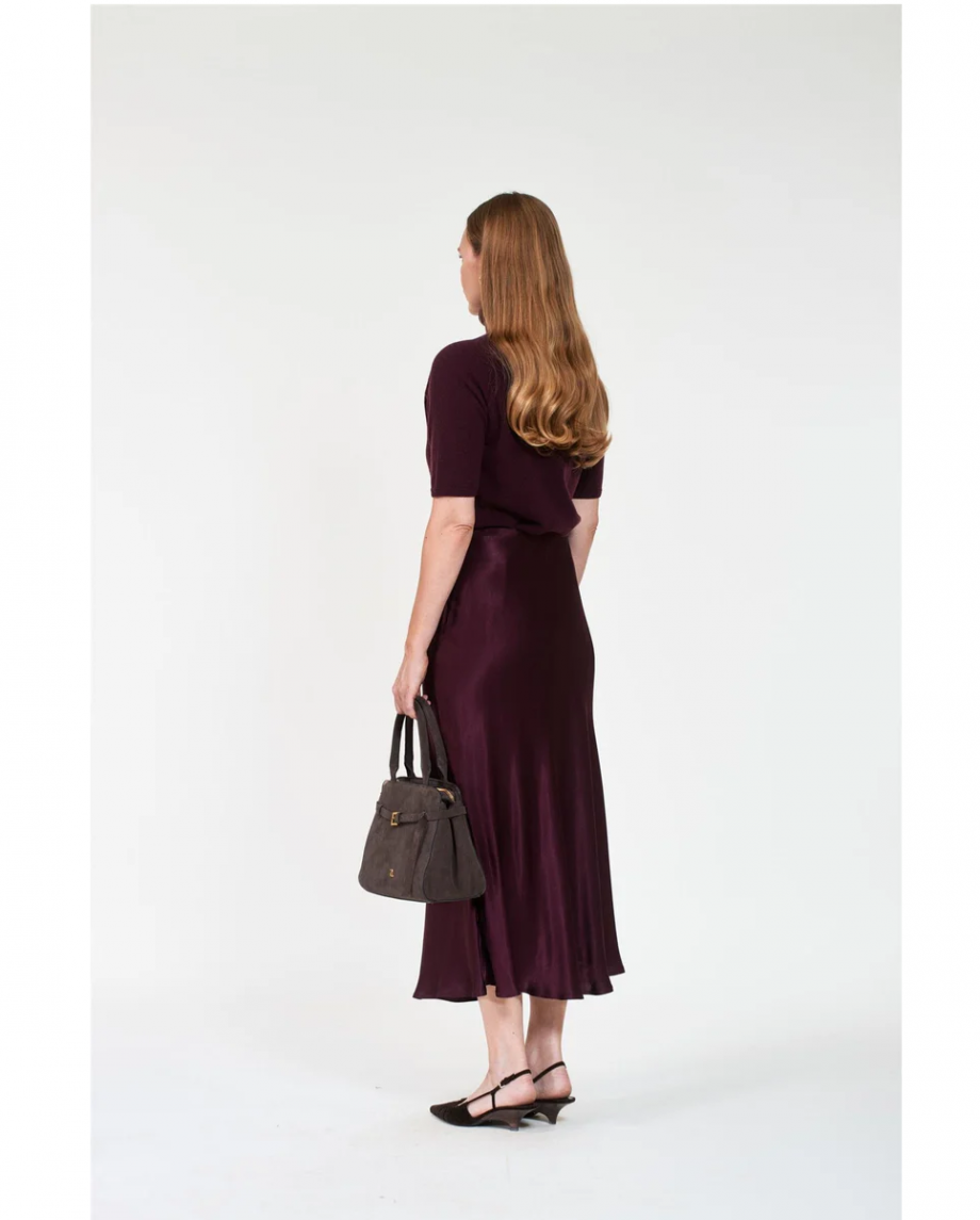 Emerson satin skirt - Burgundy