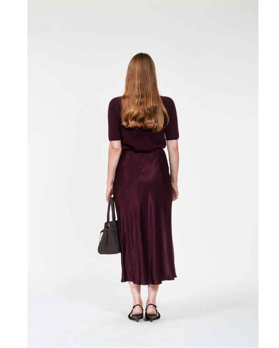 Emerson satin skirt - Burgundy
