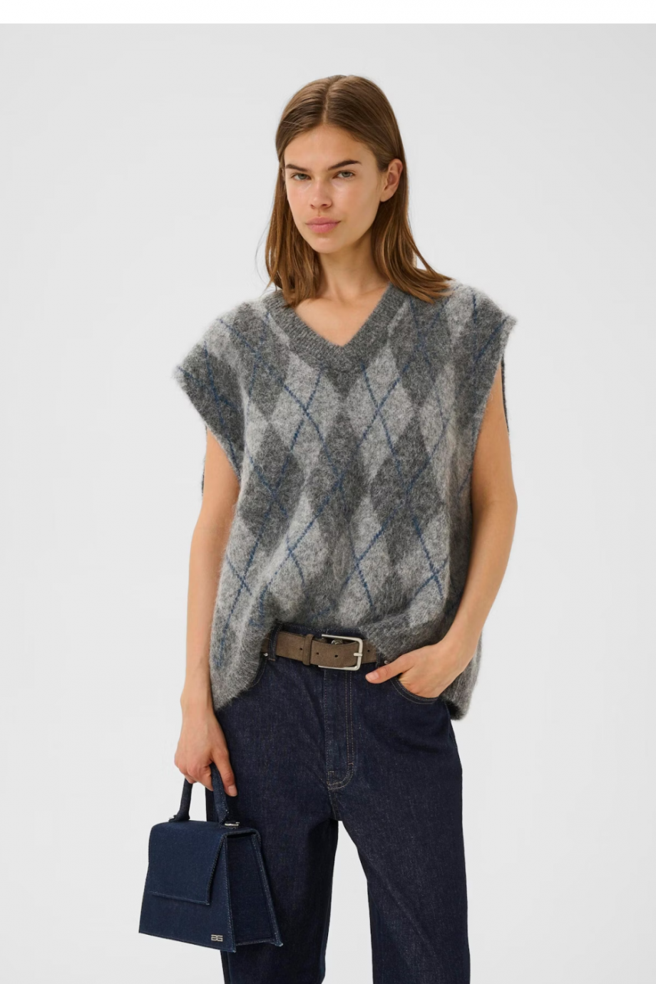Sasi Vest - Check Dark Grey
