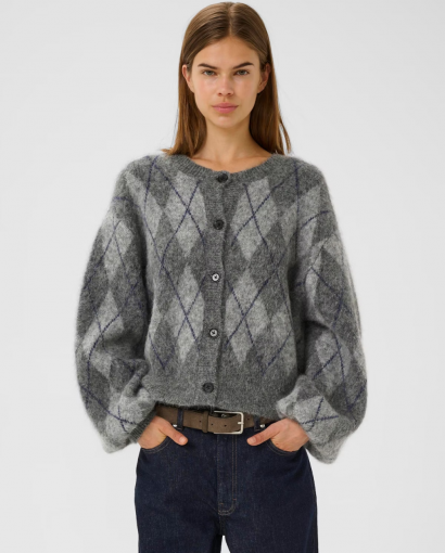 Sasi Cardigan - Check Dark Grey