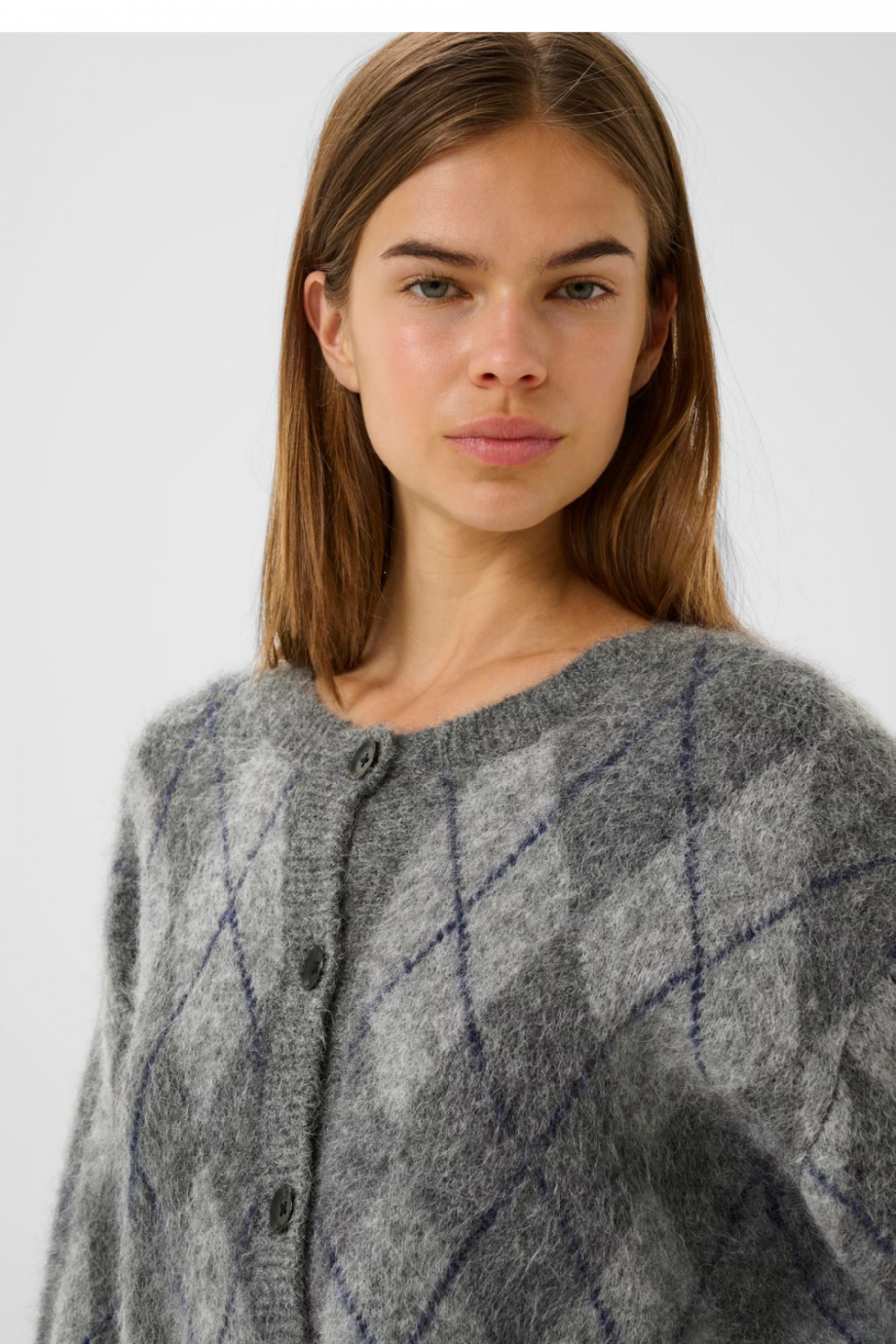 Sasi Cardigan - Check Dark Grey