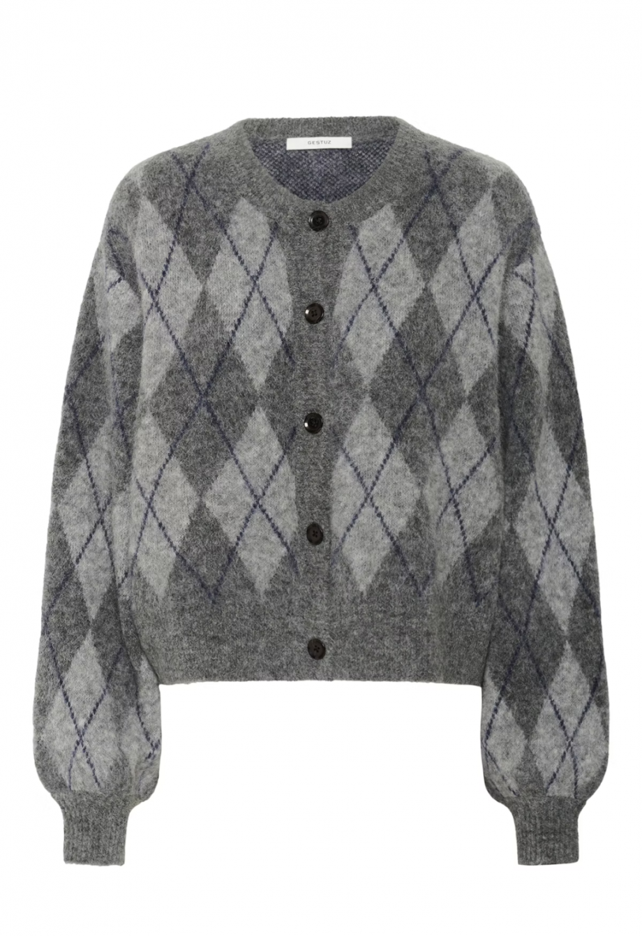 Sasi Cardigan - Check Dark Grey