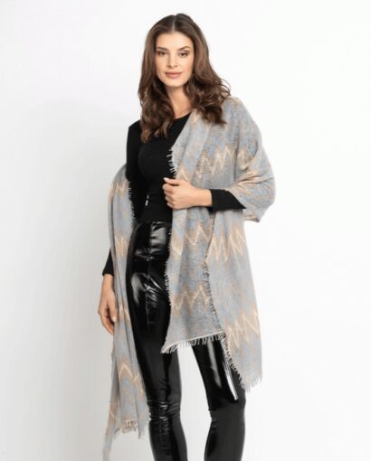 London cashmere scarf - Beige/blue