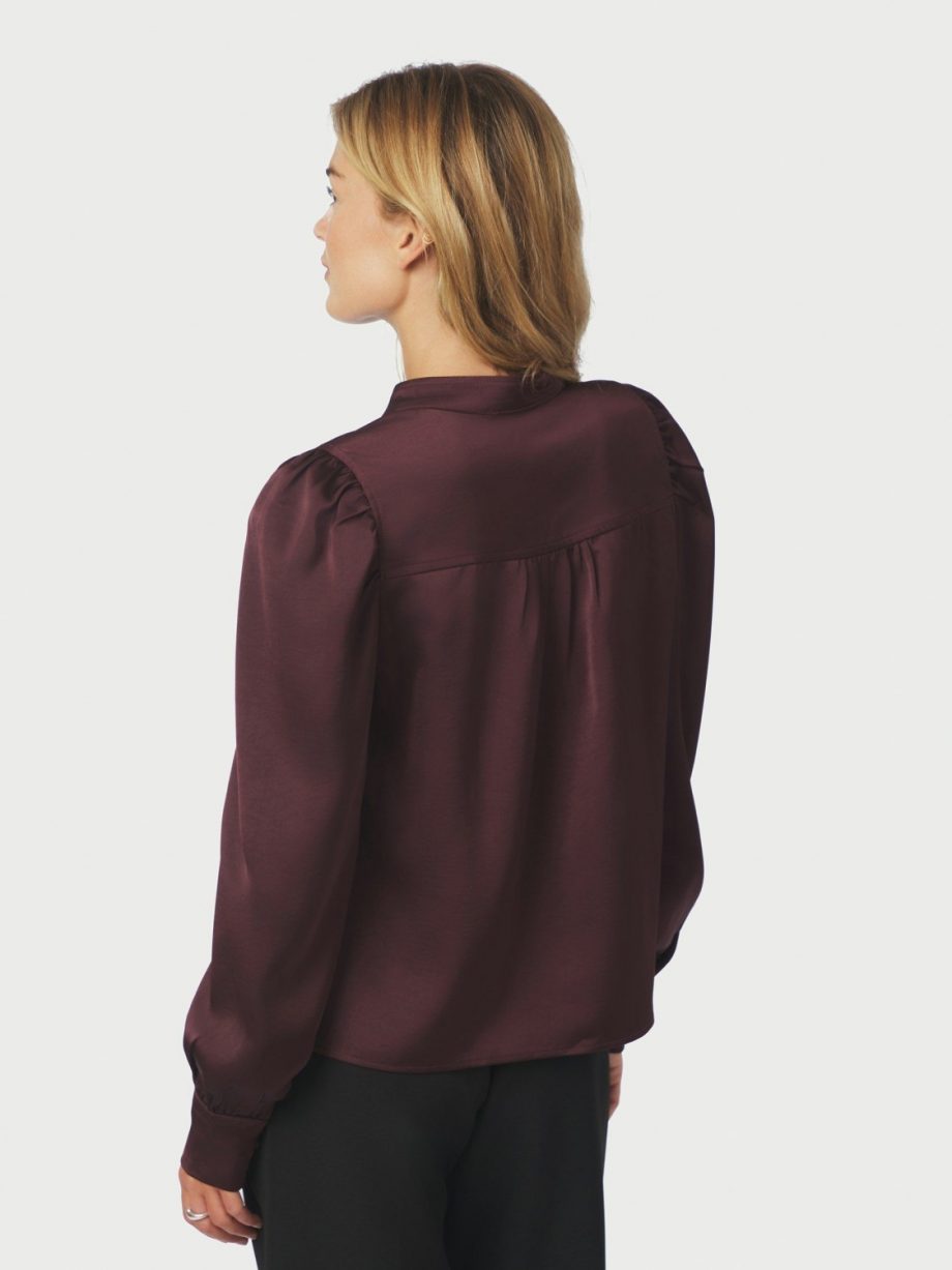 Rosslyn heavy sateen blouse - Burgundy