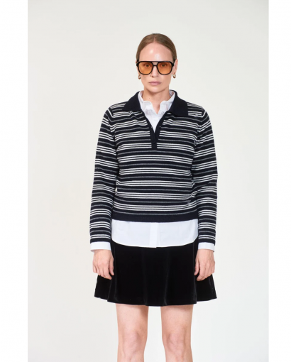 Cassie stripe - Dark navy stripe