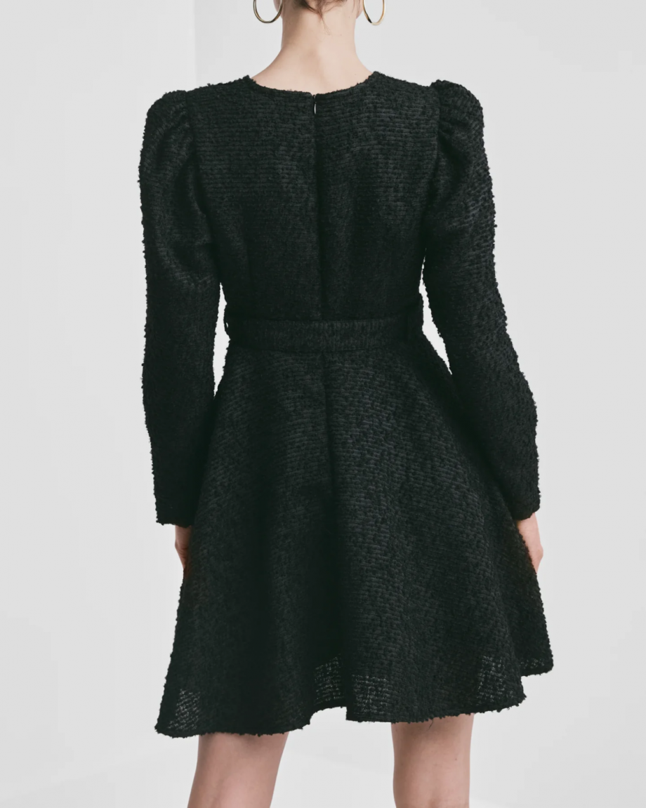 Boucle belt dress - Black