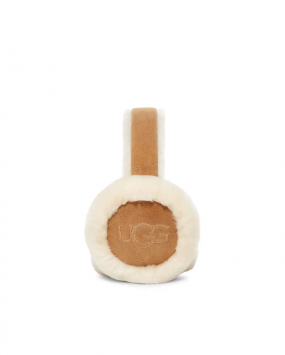 Sheepskin embroidery earmuff - Chestnut