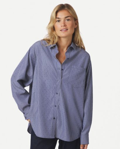 Dalma B stripe stone shirt - Midnight blue
